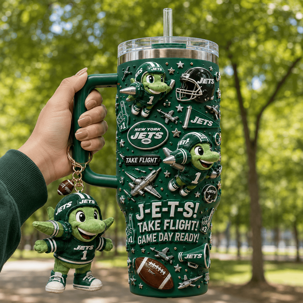 NYJ 40oz Tumbler With Handle DNBN