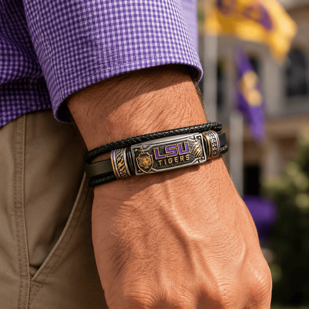 LSU Braided Bracelet Set LNTH
